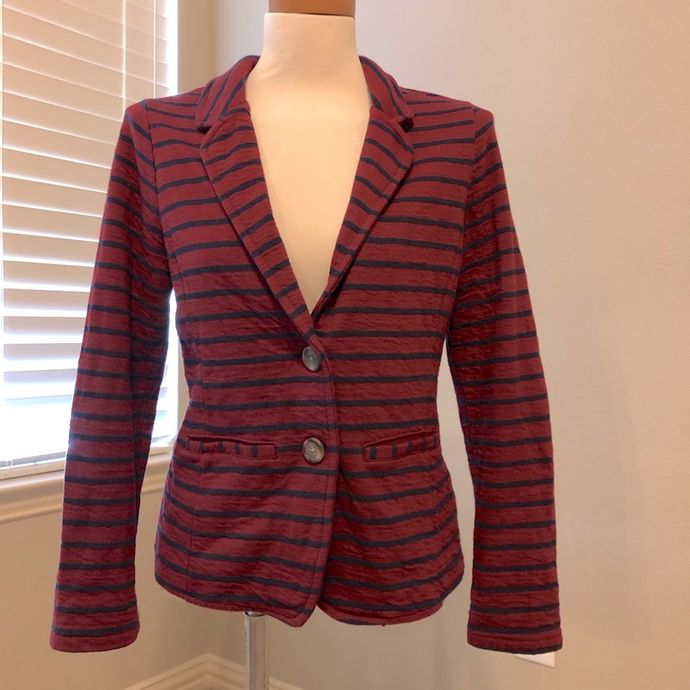 Merona size medium maroon and navy knit blazer